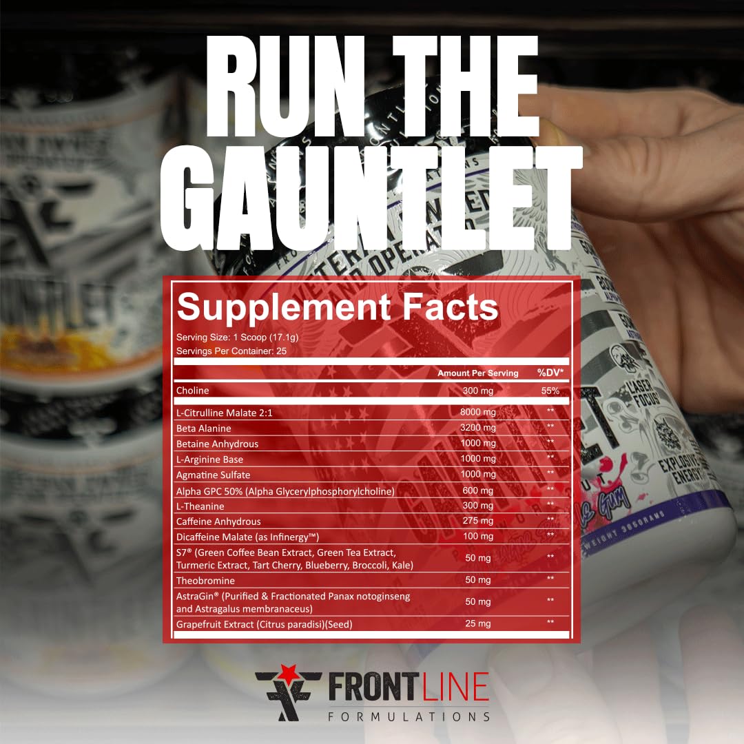 Amazon.com: FRONTLINE FORMULATIONS Gauntlet Pre-Workout Powder
